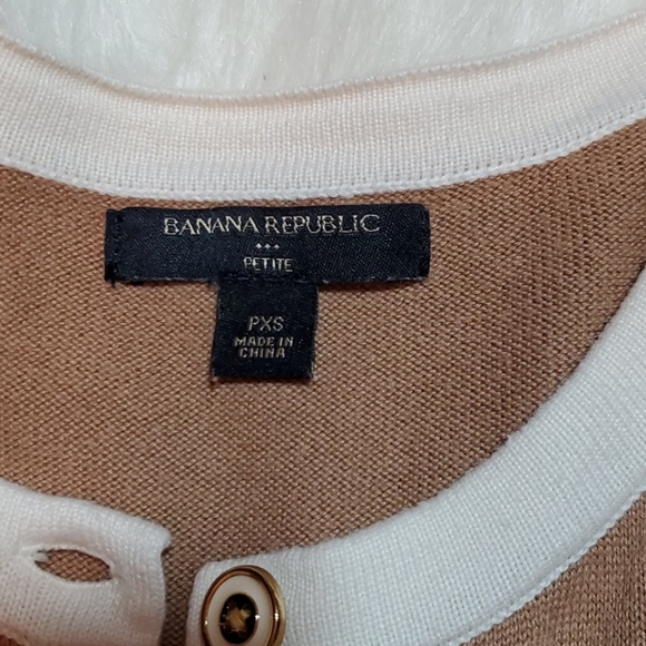 Banana Republic cream / tan cardigan sweater PXS - Picture 3 of 8